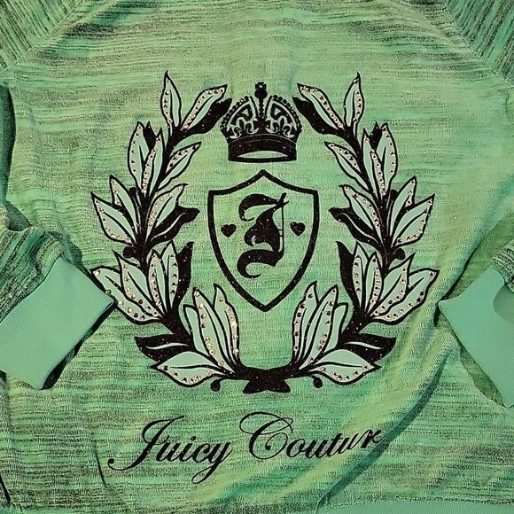 Green Juicy Couture Velour Track Jacket sz Medium - Picture 4 of 5
